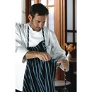 Tablier bavette tissé Chef Works Premium rayures bleue marine et blanches